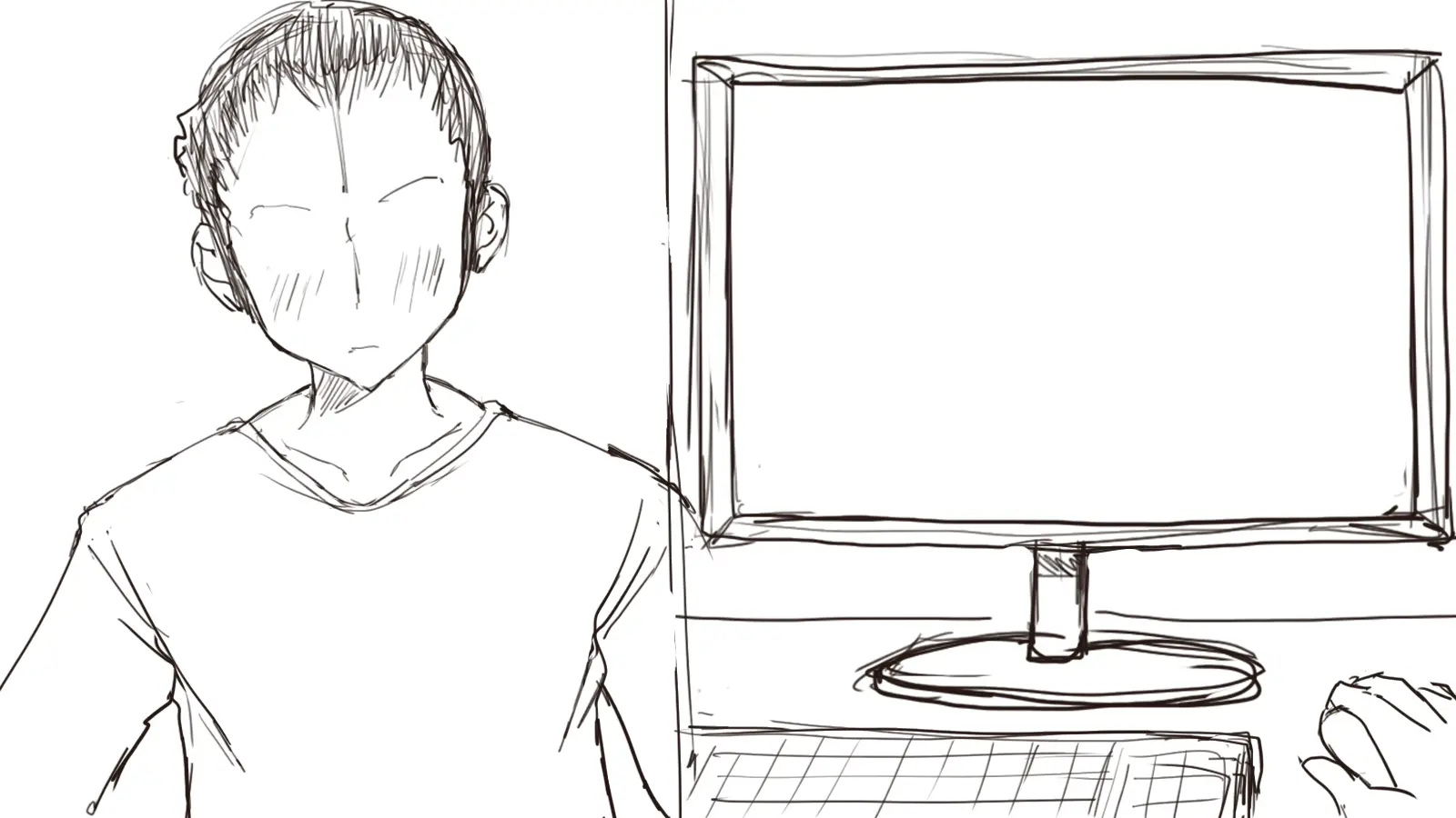 Watashi To Kareshi To Aitsu No Jijou_Rough Sketch